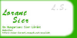 lorant sier business card
