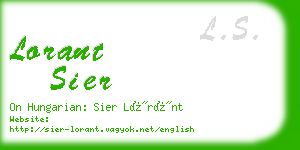 lorant sier business card